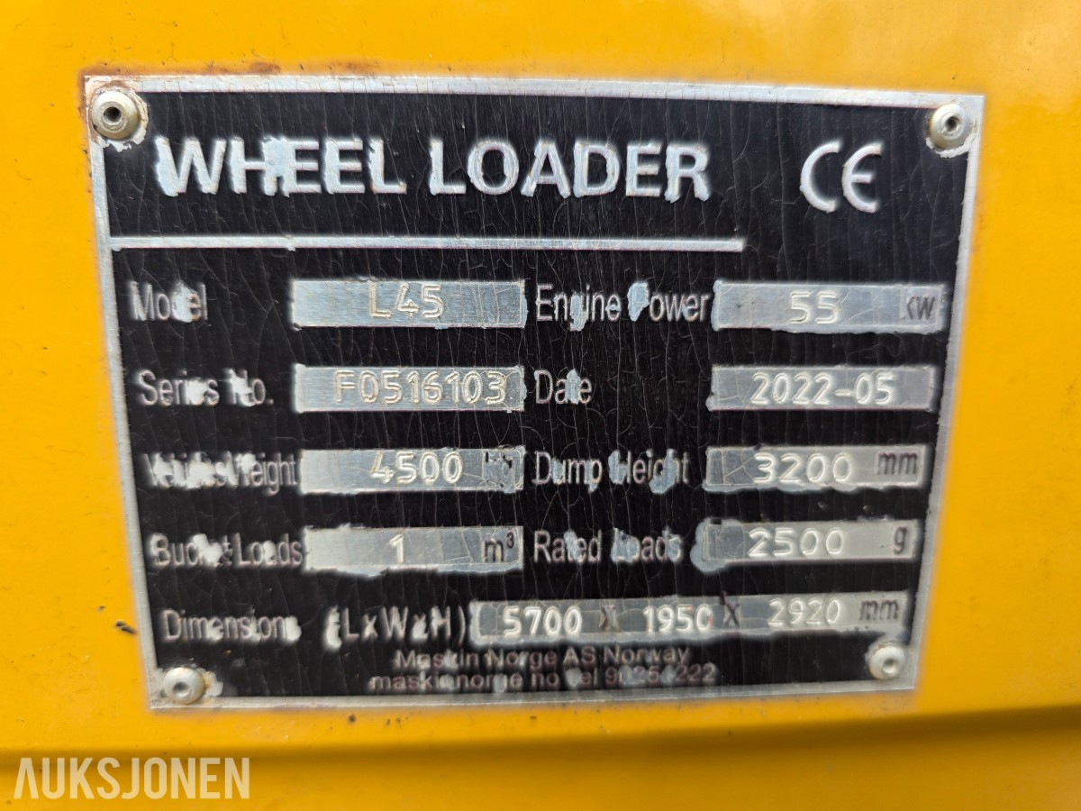 2022 Powertrack L-45 hjullaster 528 timer