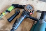 Diverse kvalitets-luftverktøy - 2xdrill, vinkelsliper, popnagletang, sliper