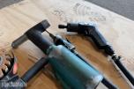 Diverse kvalitets-luftverktøy - 2xdrill, vinkelsliper, popnagletang, sliper