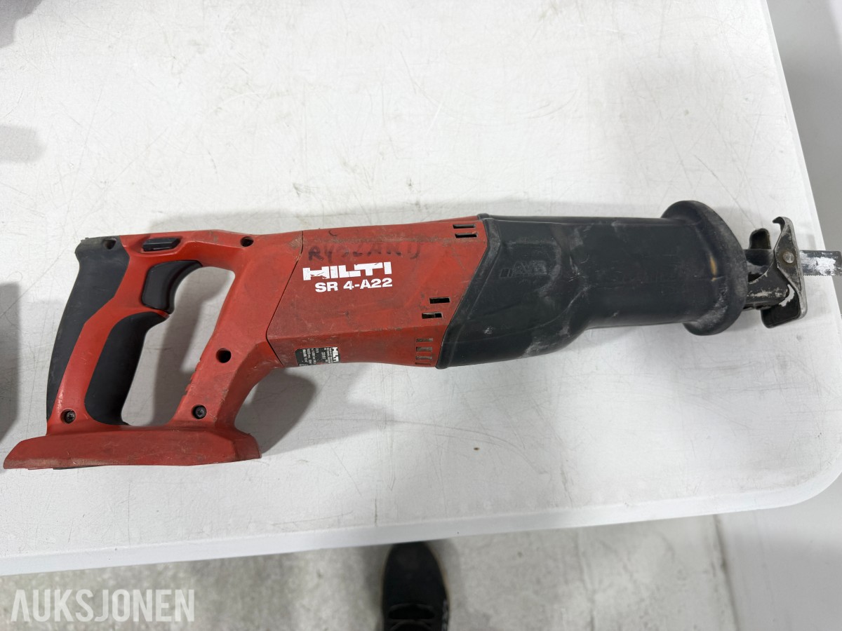 Stort parti Hilti batteriverktøy, batterier, ladere og festeverktøy 