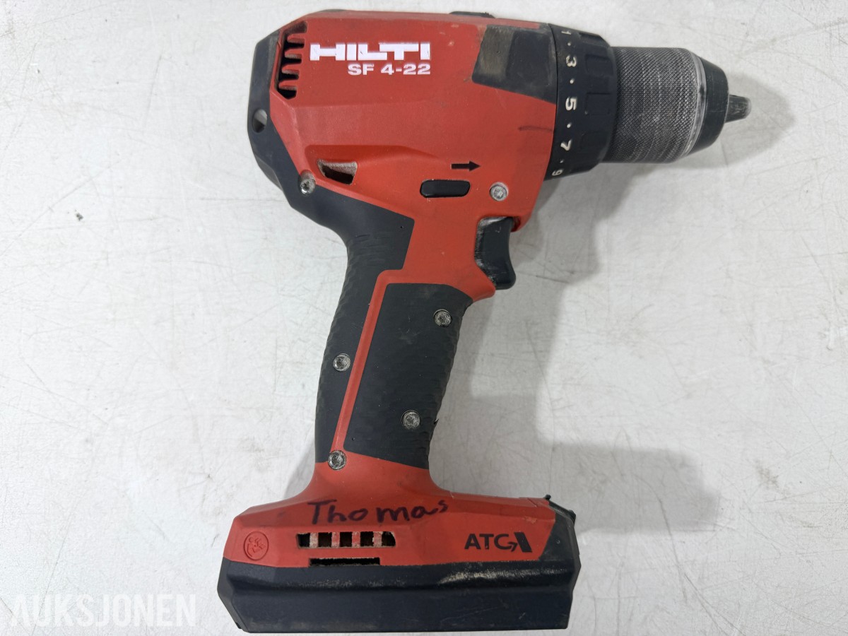 Stort parti Hilti batteriverktøy, batterier, ladere og festeverktøy 