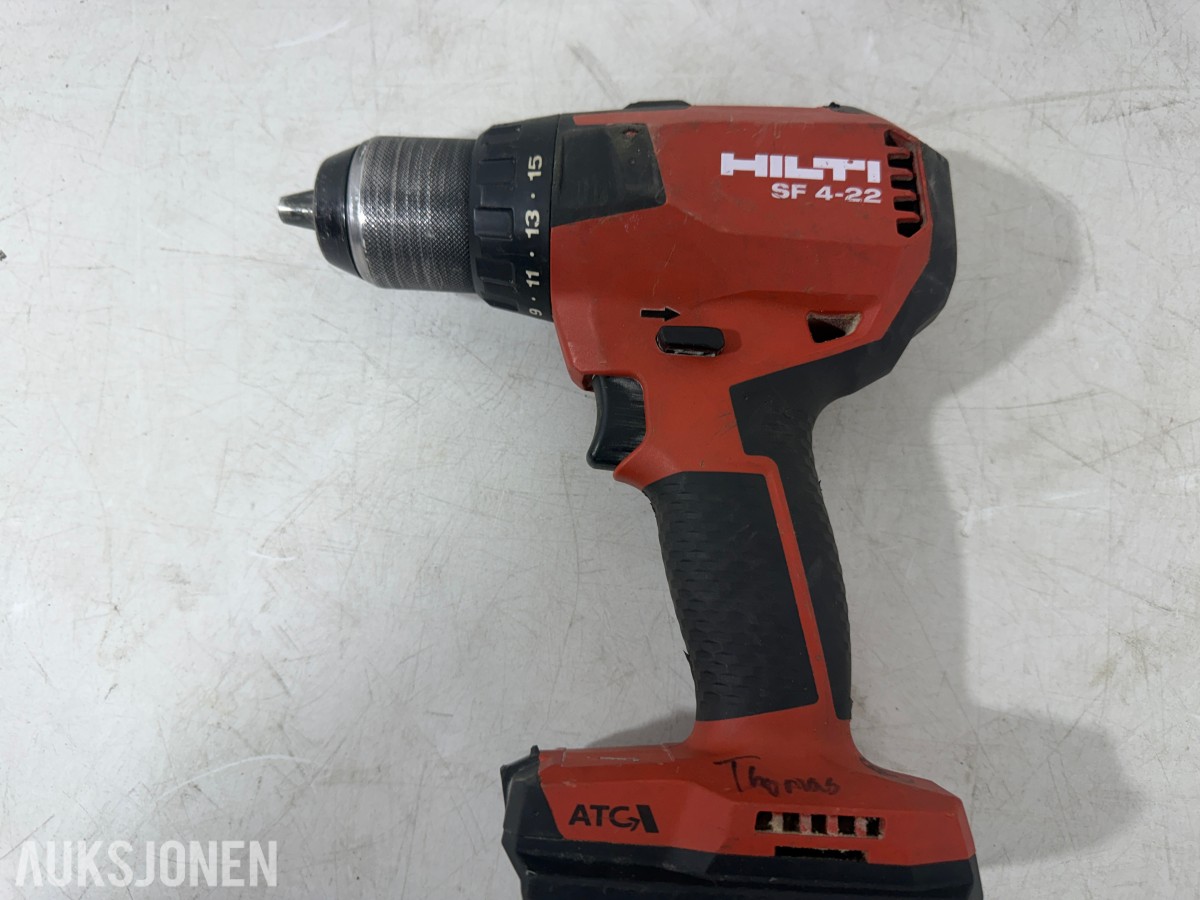 Stort parti Hilti batteriverktøy, batterier, ladere og festeverktøy 