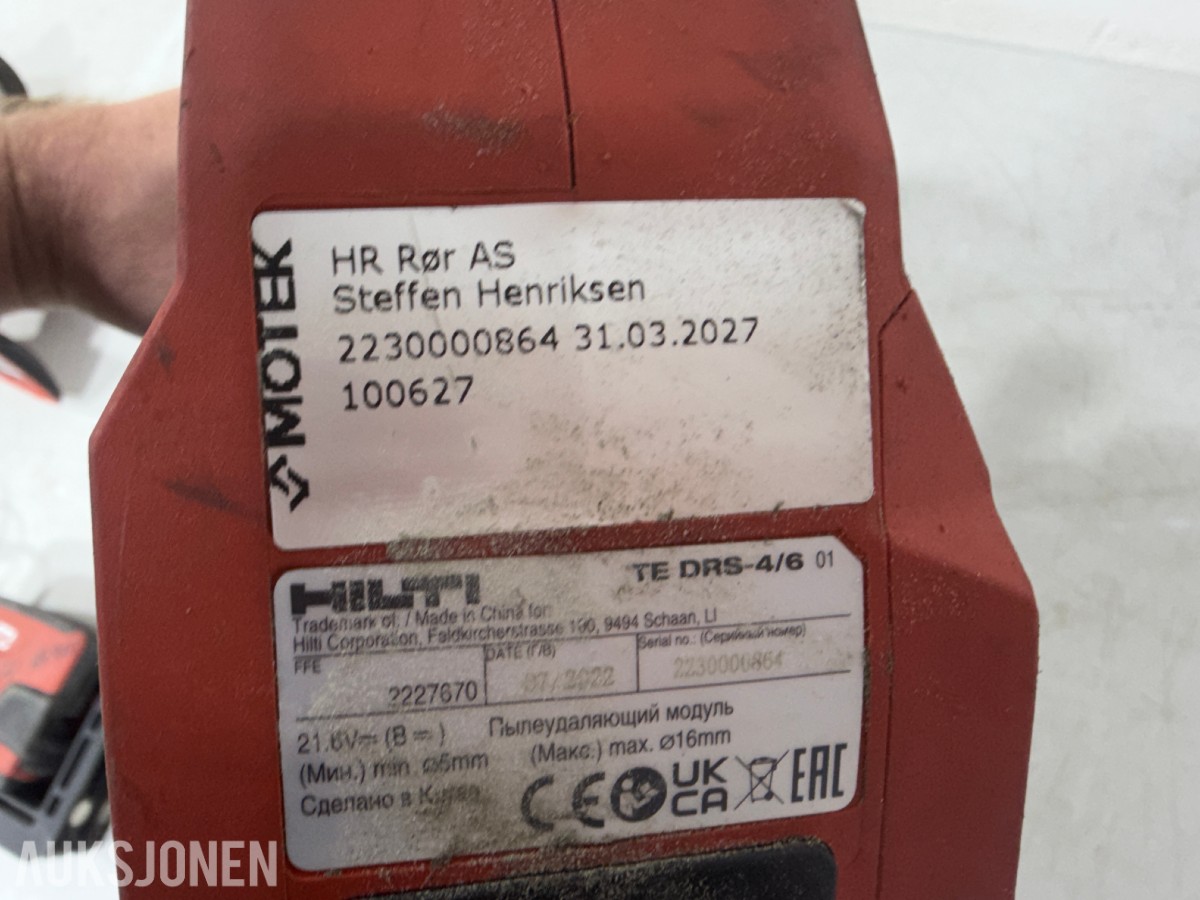 Stort parti Hilti batteriverktøy, batterier, ladere og festeverktøy 