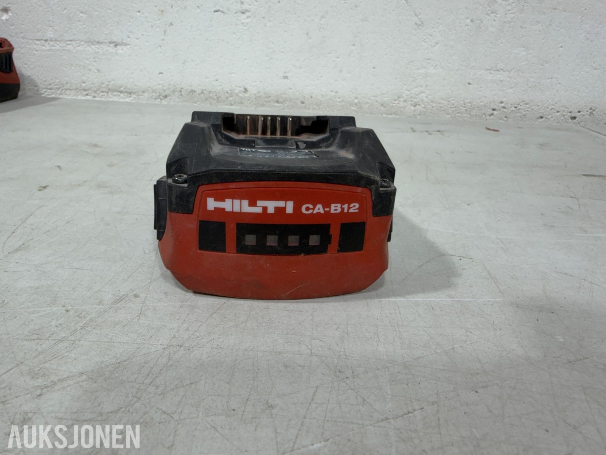 Stort parti Hilti batteriverktøy, batterier, ladere og festeverktøy 