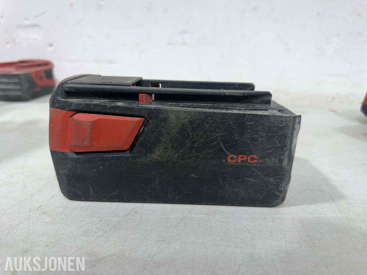 Stort parti Hilti batteriverktøy, batterier, ladere og festeverktøy 