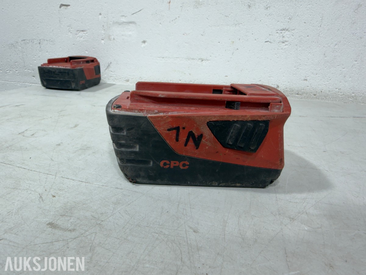 Stort parti Hilti batteriverktøy, batterier, ladere og festeverktøy 
