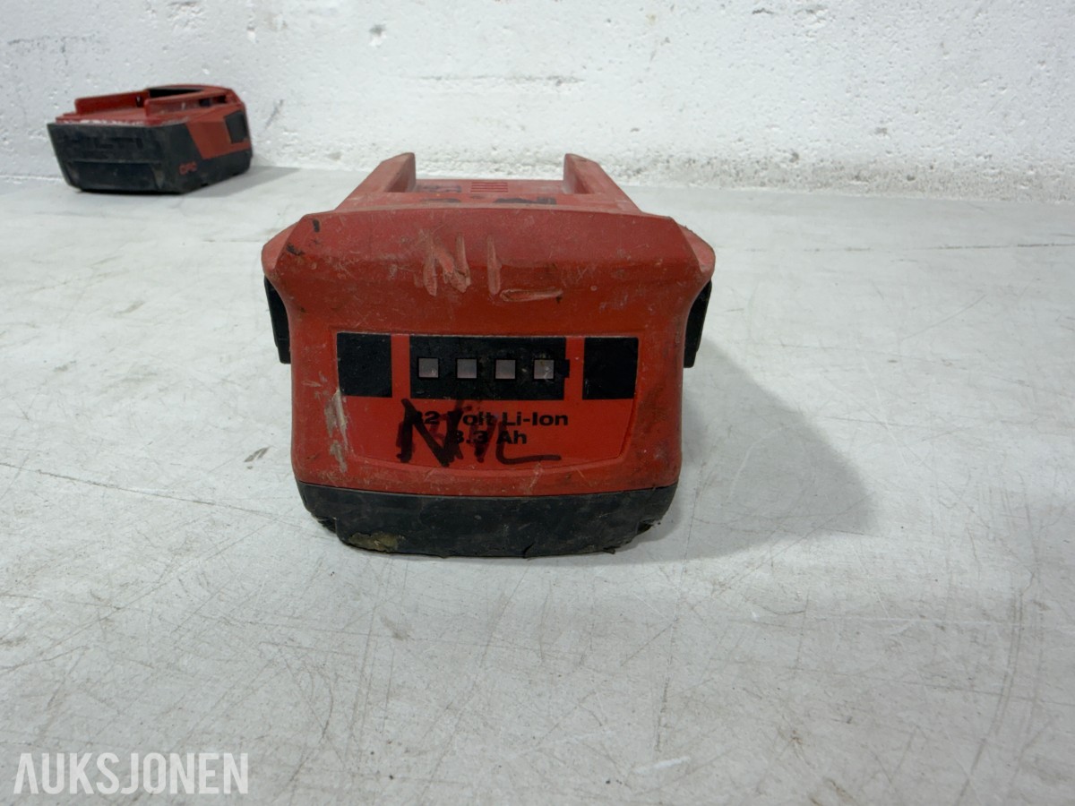 Stort parti Hilti batteriverktøy, batterier, ladere og festeverktøy 