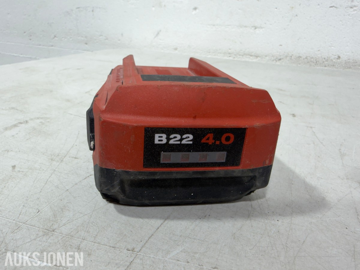Stort parti Hilti batteriverktøy, batterier, ladere og festeverktøy 