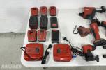 Stort parti Hilti batteriverktøy, batterier, ladere og festeverktøy 