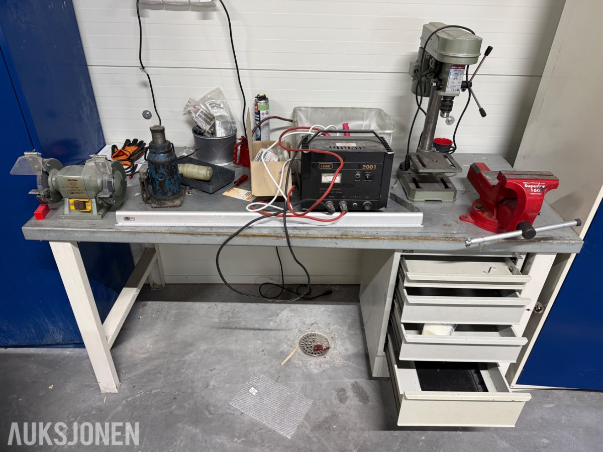 Bormaskin, slipemaskin, arbeidsbenk ++
