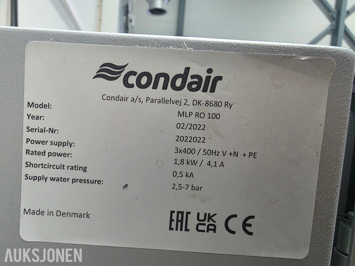 2022 Condair MLP RO 100 befuktningsanlegg