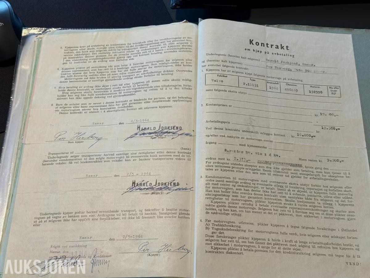 1964 Volvo PV 544 B18 NORSK SOLGT, MED NORSK HISTORIKK