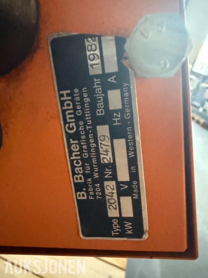 Bacher Control 2000 Plate Punch