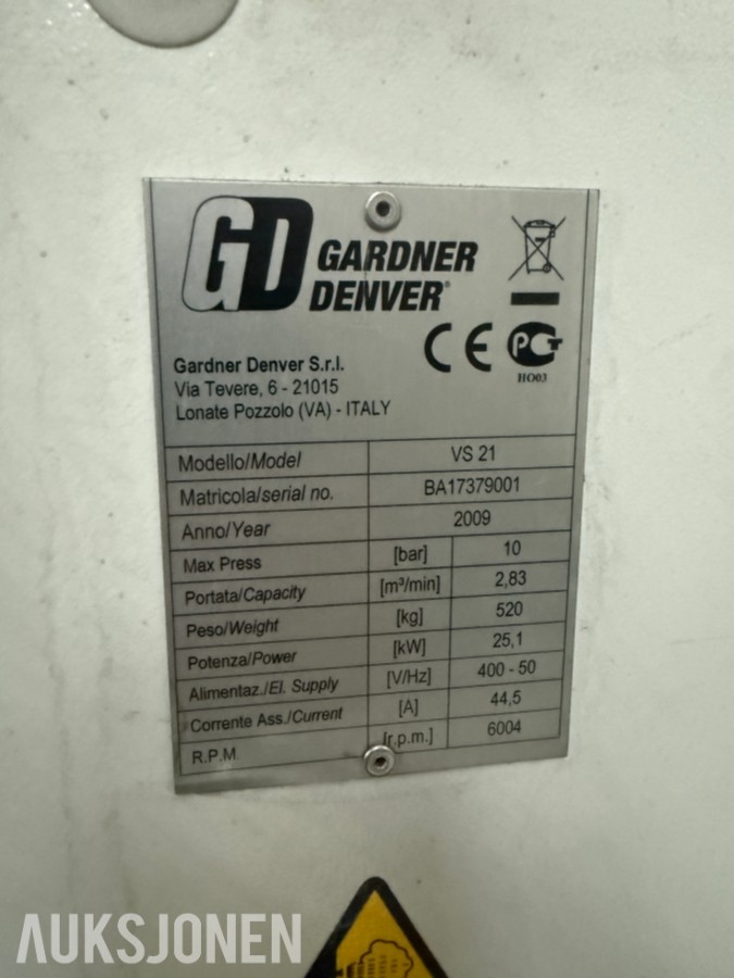2009 Gardner Denver VS 21 Kompressor