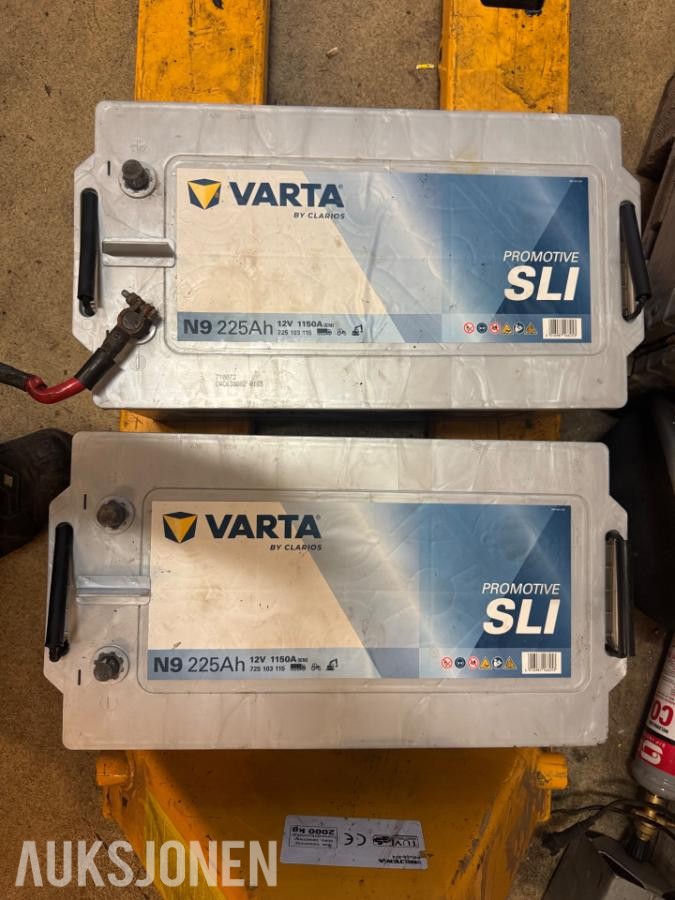 2 stk Varta N9 225ah Batterier 