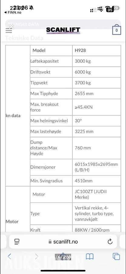 2016 Heracles h928 Hjullaster