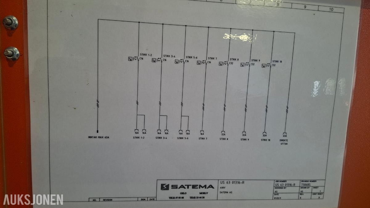 Byggestrømskap Satema 63A TN-S 400/230V