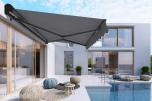 TERRASSEMARKISE 450X300CM BREDDE/UTFALL - MOTORSTYRT - KASSETTMARKISE - HELT NY
