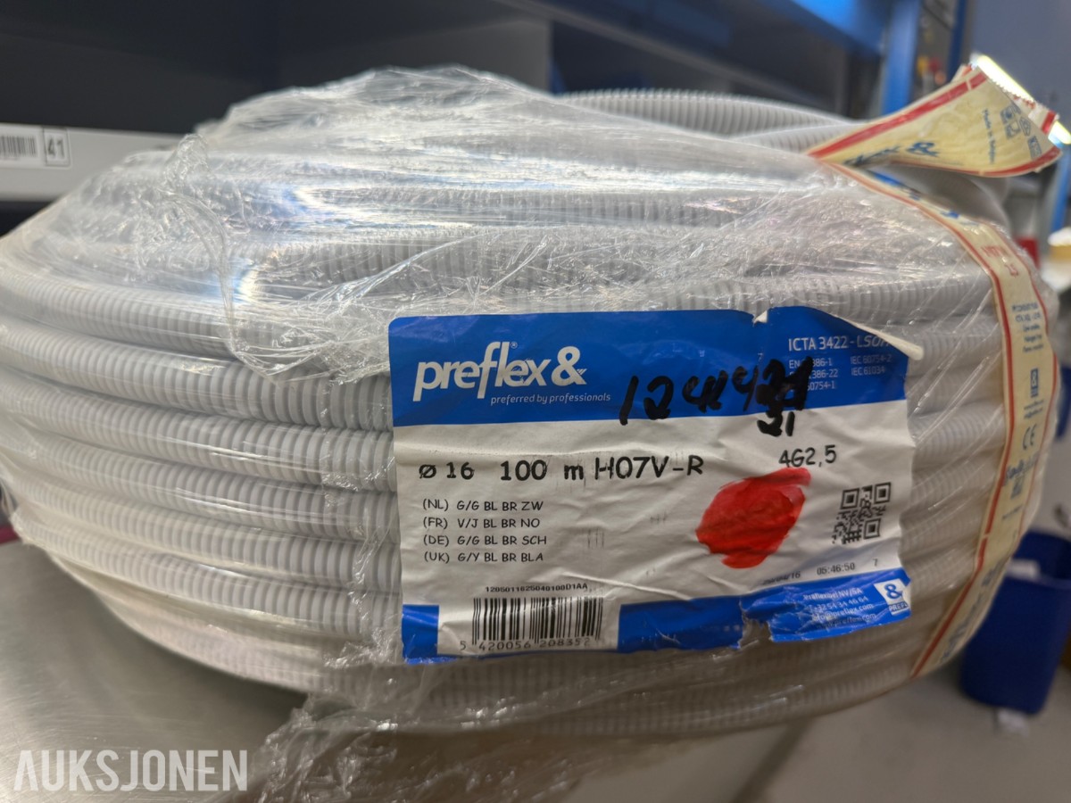 Ferdigtrukket PN1-rør 4G2,5 mm² – 8 ruller