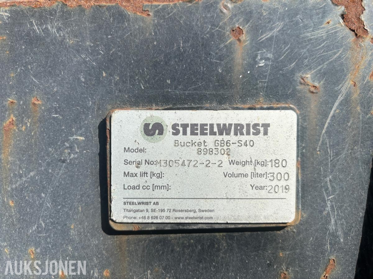 2019 Steelwrist GB6 - S40 pusseskuffe - 300L - 1300mm