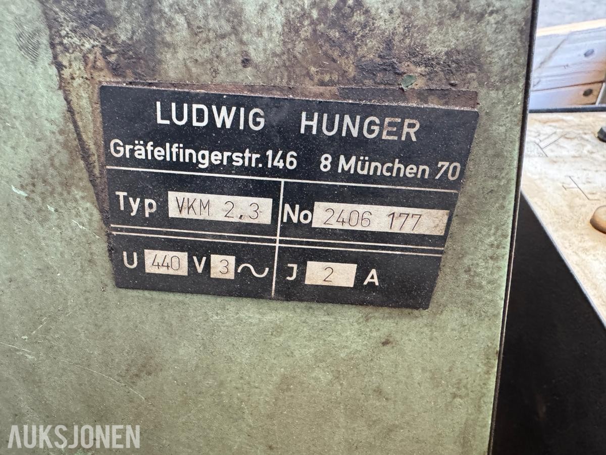 Ludwig Hunger VKM 2,3 ventilslipemaskin med tilbehør