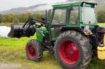 Deutz Fahr D7007 CH Traktor, frontlaster, rundballespyd, 2x skuffer