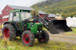 Deutz Fahr D7007 CH Traktor, frontlaster, rundballespyd, 2x skuffer