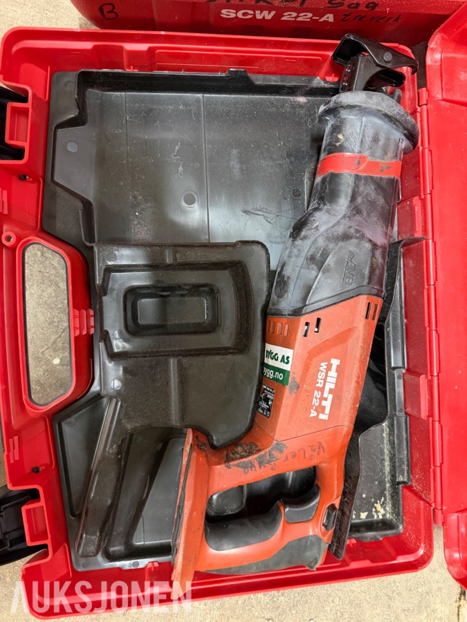 Hilti batteriverktøy. Drill, sirkelsag, bajonettsag og skrumaskin. 22 volt. 