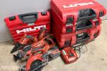 Hilti batteriverktøy. Drill, sirkelsag, bajonettsag og skrumaskin. 22 volt. 