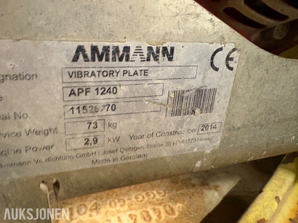 4 stk. platevibratorer, Ammann APF/APR, reparasjonsobjekter