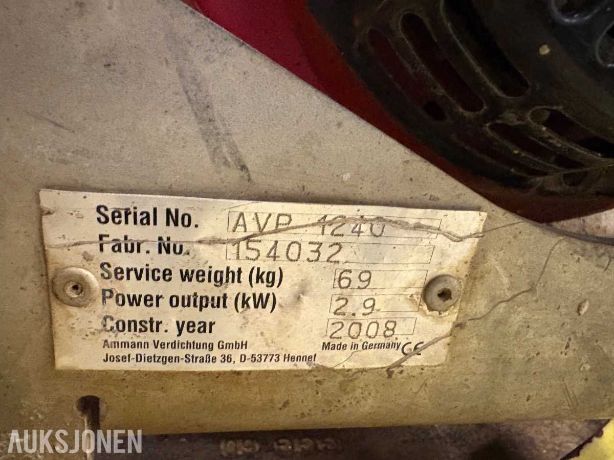 4 stk. platevibratorer, Ammann APF/APR, reparasjonsobjekter
