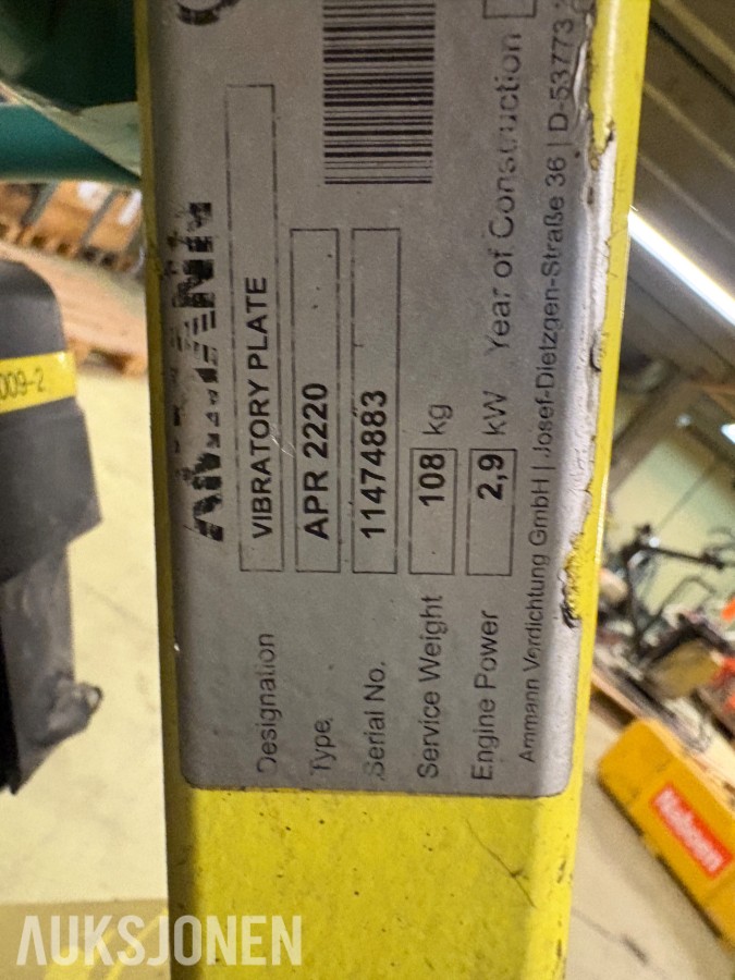 4 stk. platevibratorer, Ammann APF/APR, reparasjonsobjekter