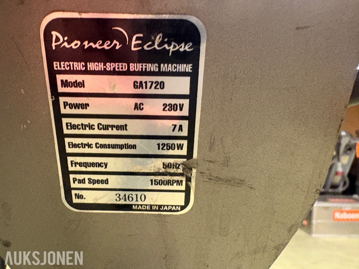 Pioneer Eclipse CA1720 høyhastighets gulvpoleringsmaskin – 230V