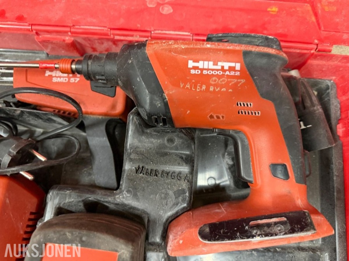 Hilti Batteriverktøy. Skrumaskin, gipsskrutrekker og sirkelsag. 22 volt