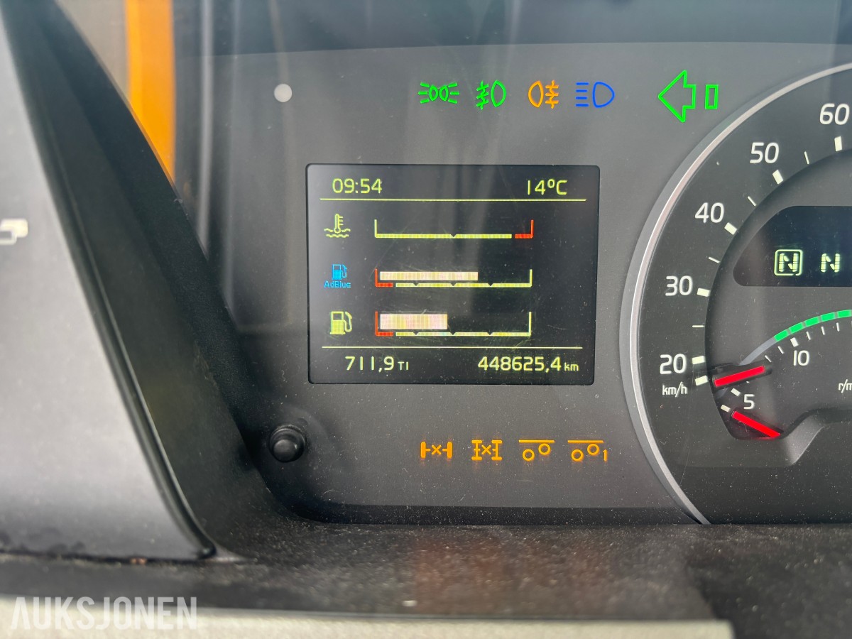 2019 VOLVO FH 540 EURO6 8x4 KROKBIL – ZETTERBERGS PALIFT T22 - MAHLE MIDTSKJÆR OG BRØYTEPLATE