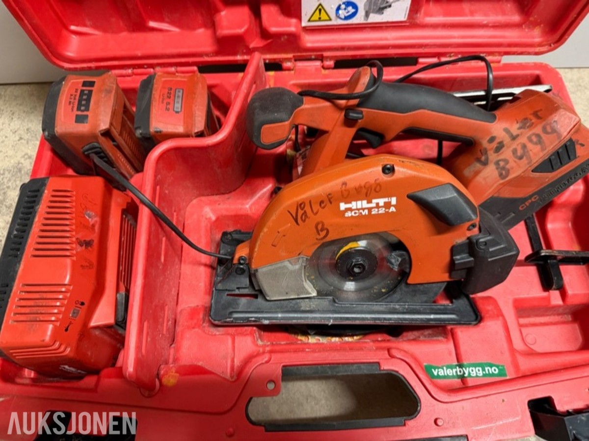 Hilti SCM 22-A m/Lader, 2 batteri og Koffert