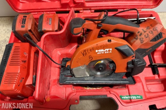 Hilti SCM 22-A m/Lader, 2 batteri og Koffert