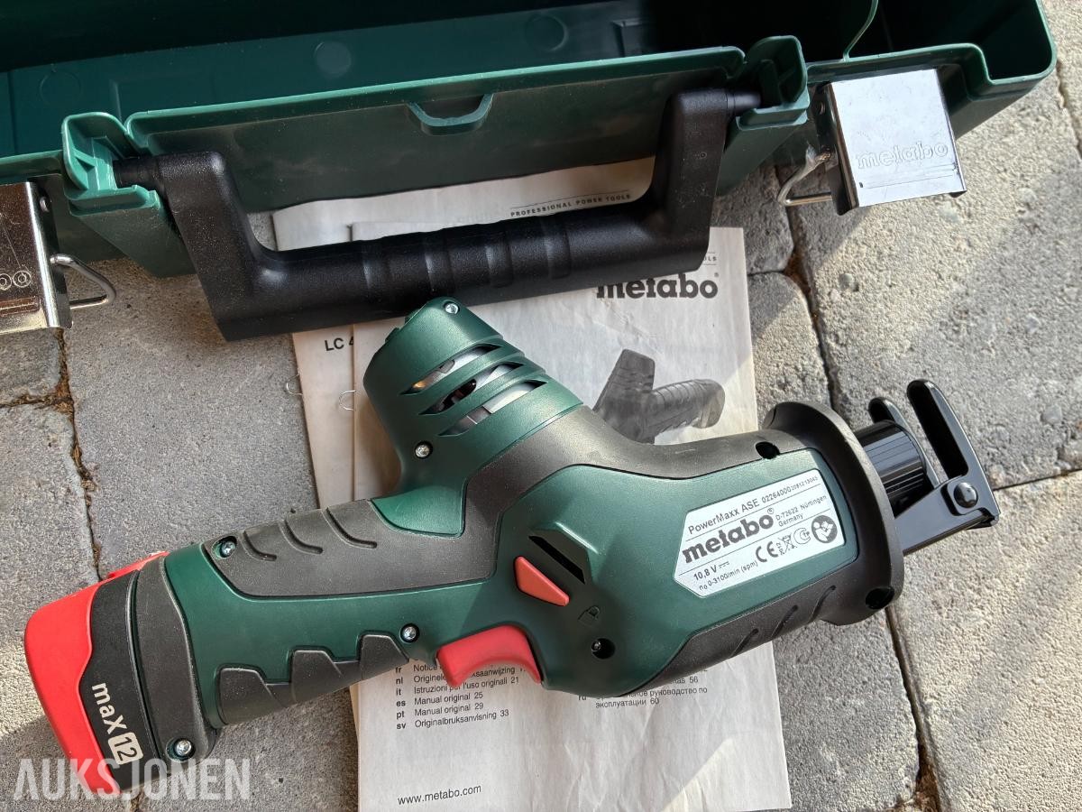 Metabo PowerMaxx 10,8/12V – drill, slagskrutrekker, bajonettsag og vinkelsliper  