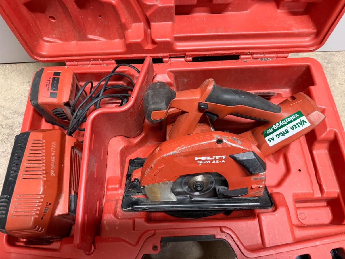 Hilti SCM 22-A m/ekstra skive, lader, batteri og koffert