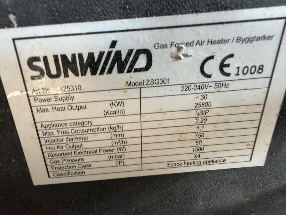 Sunwind Propanvarmer. 30 kw