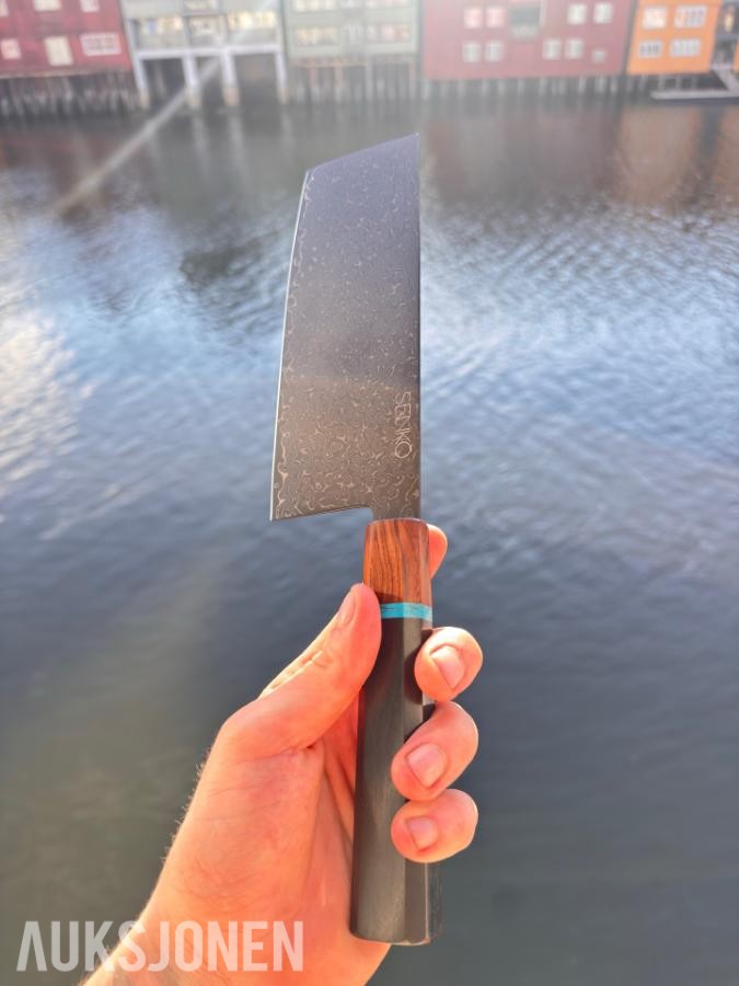 48 TIMERS AUKSJON - Senko 67-lags Damascus 2-delt knivsett + Fruktkniv