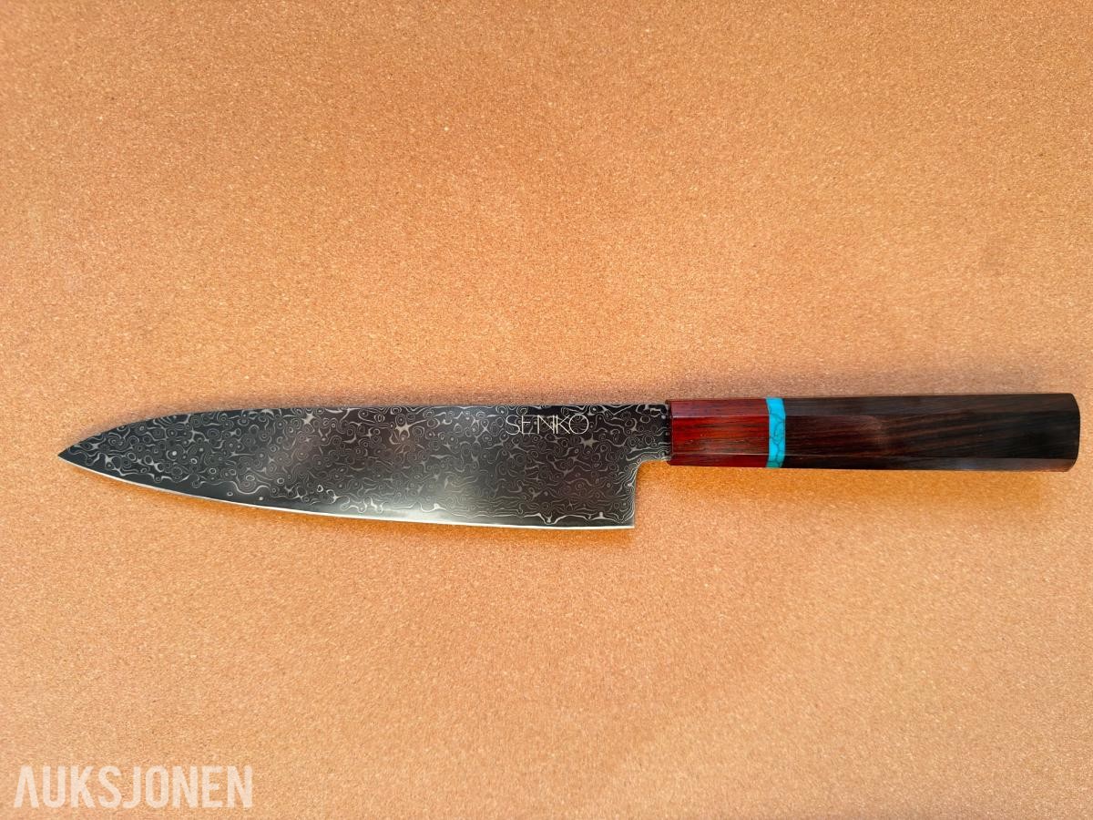 48 TIMERS AUKSJON - Senko 67-lags Damascus 2-delt knivsett + Fruktkniv