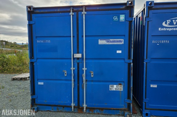CONTAINEX lagercontainer - innredet som verkstedcontainer - 825 kg egenvekt - 6500 kg nyttelast - innhold av verktøy og utstyr