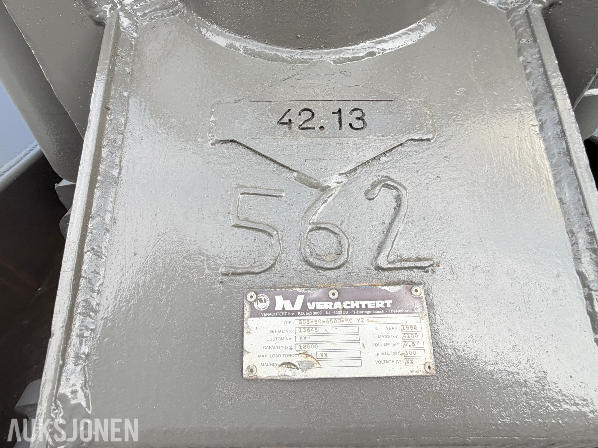 VERACHTERT GOS - 60 - 4500 - MC YZ HYDRAULISK GRABB - ROTATOR - 12 000 KG KAPASITET