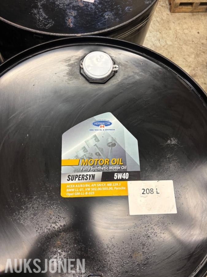 HermaCon SuperSyn 5W-40 helsyntetisk motorolje - 208 liter