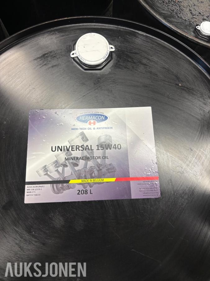 2021 HERMACON Universal 15W-40 mineralmotorolje - 208 liter