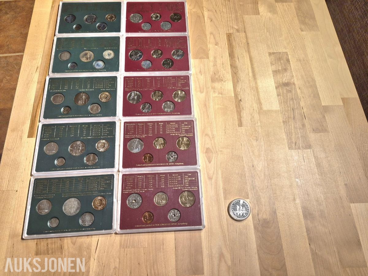Norges bank-Myntsett samling-OL94 Sølv 1986-1998
