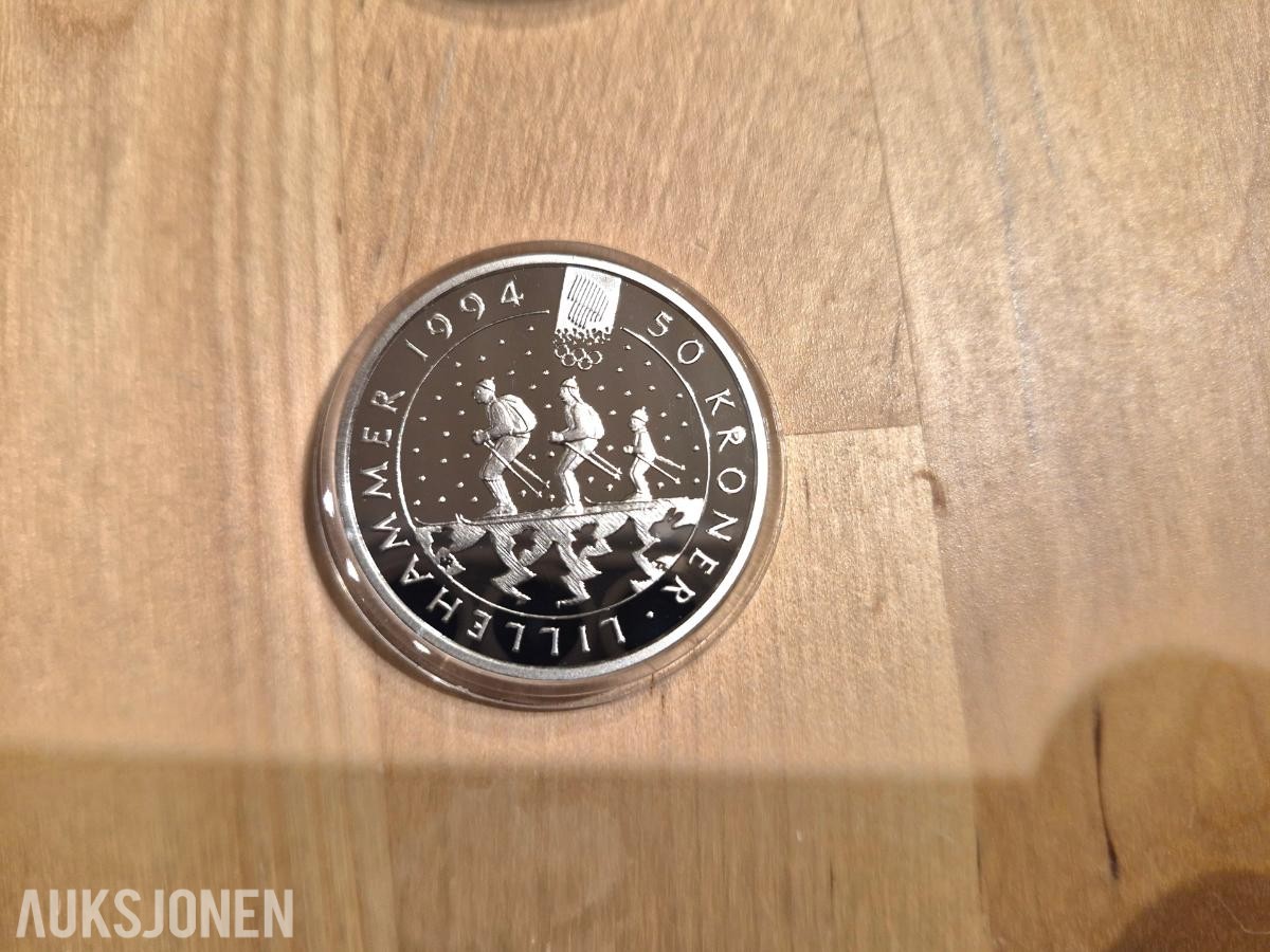 Norges bank-Myntsett samling-OL94 Sølv 1986-1998