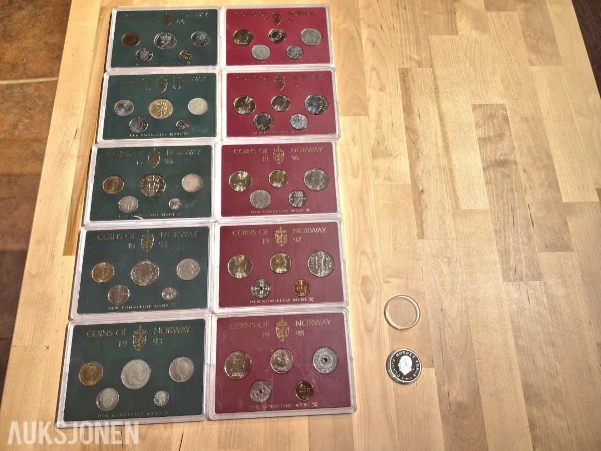 Norges bank-Myntsett samling-OL94 Sølv 1986-1998