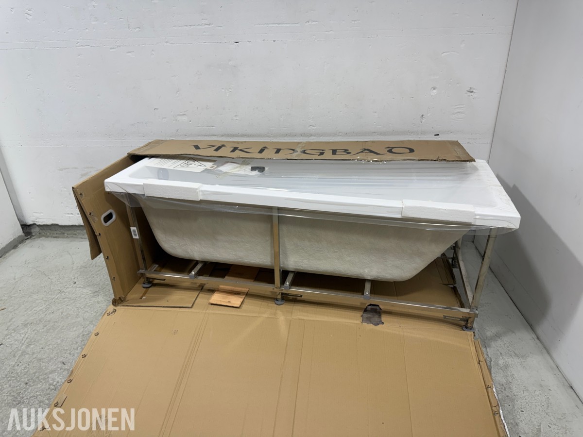 VikingBad Kvadrat 170 badekar 170x70x62 cm – hvit